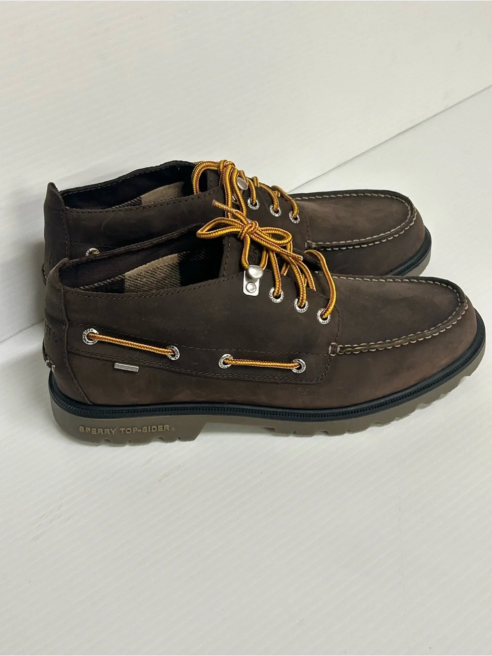 Sperry Lug Chukka Men Size 9.5M Brown Leather Ankle Moc Toe Boots  STS10087 NWOT